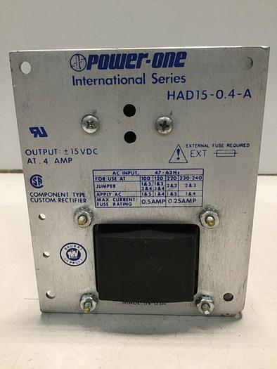 Used POWER ONE Power Supply HAD15-0.4-A #112402