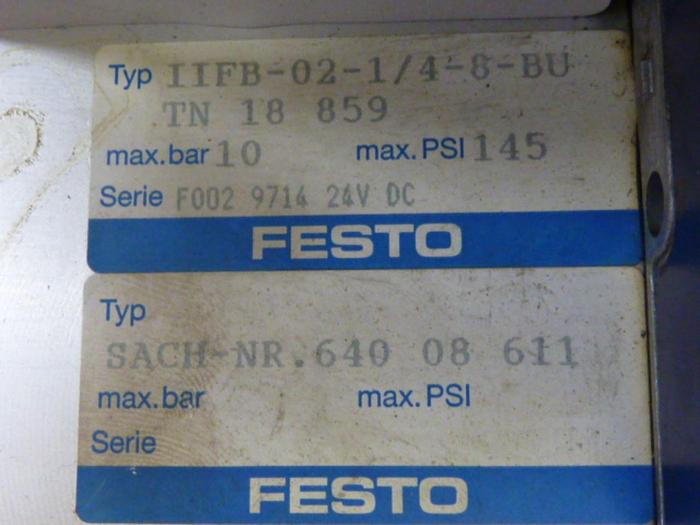 Used FESTO Control Block / Valve Terminal IFB8-02 #52851