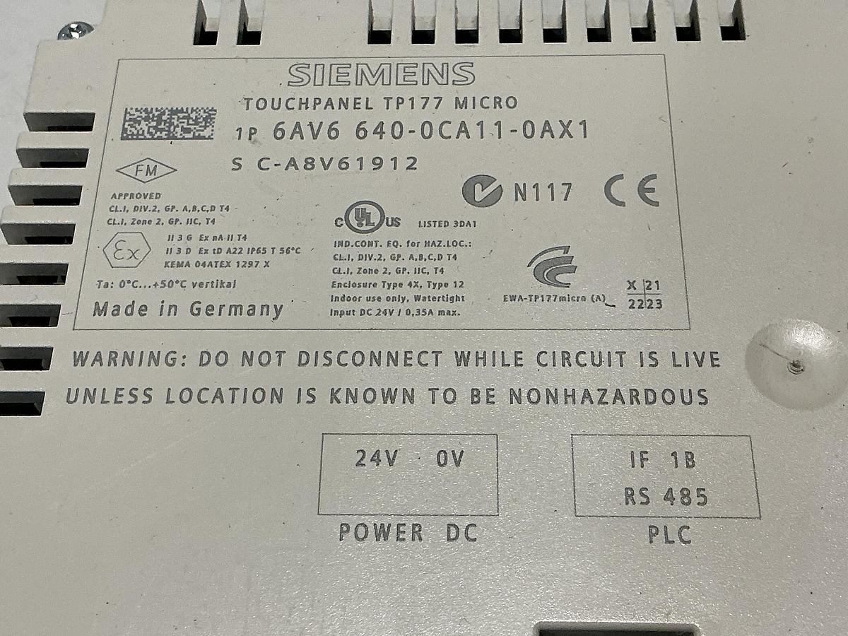 Used SIEMENS 6AV6 640-0CA11-0AX1