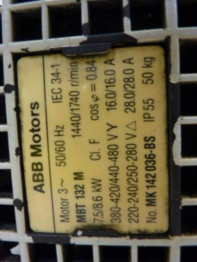 Used ABB Motor MK 142 036-BS #54220