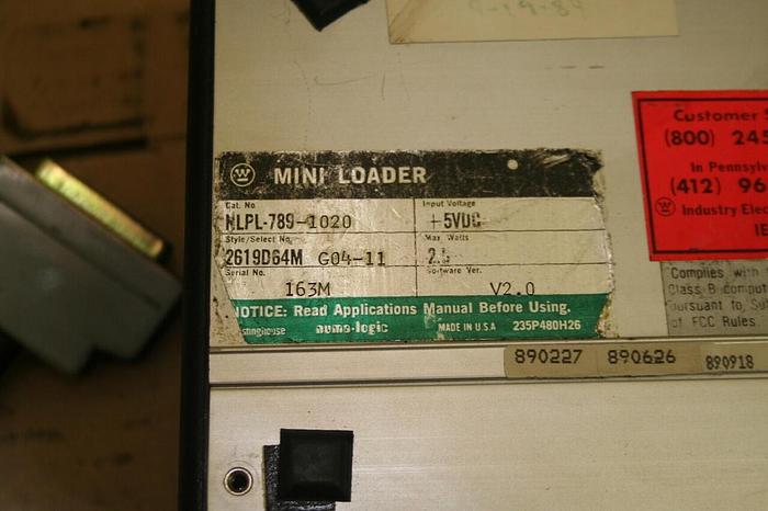 Used WESTINGHOUSE Programmer Loader NLPL-789-1020 Used