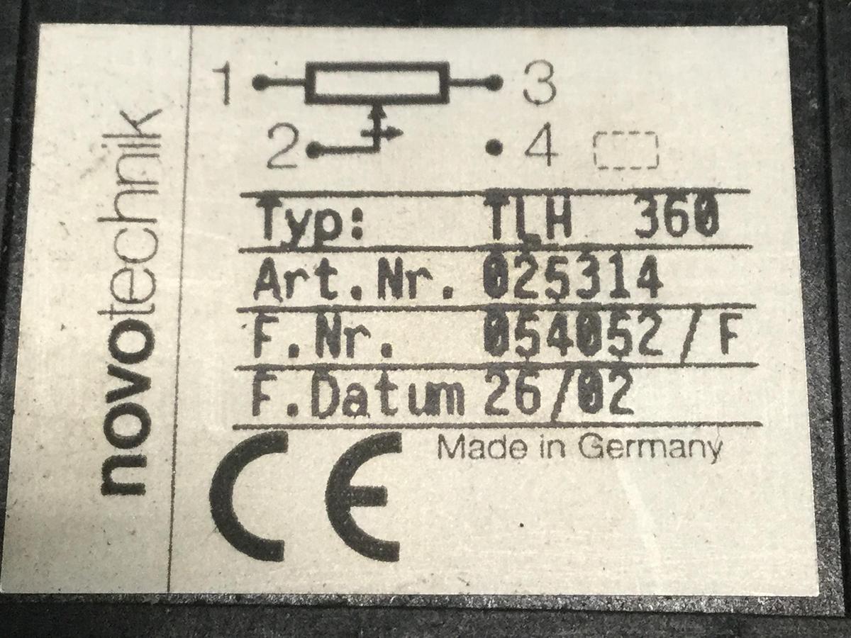 Used NOVOTECHNIK Linear Transducer TLH360 USED