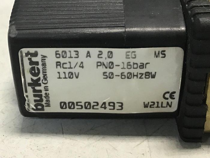Used BURKERT Valve 502493 6013 #125099