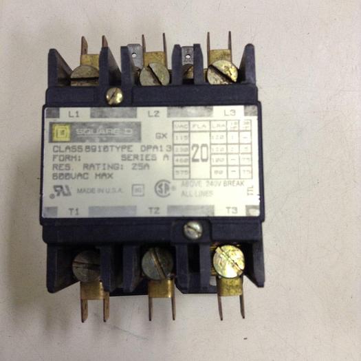 Used SQUARE D Contactor 8910-DPA13 #82536