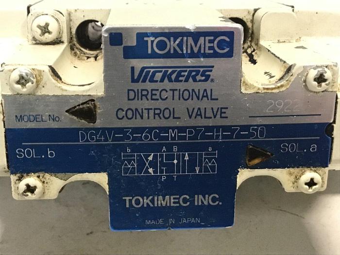 Used VICKERS Tokimec Directional Control Valve DG4V-3-6C-M-P7-H-7-50 #142020