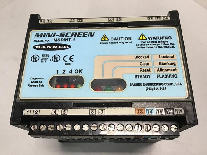Used BANNER Mini Screen Module MSDINT-1 Used