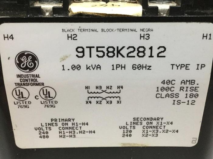 Used GENERAL ELECTRIC 1 kVA Transformer 9T58K2812 #102163
