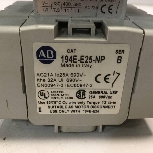 Used ALLEN BRADLEY Load Switch Handle 194E-E25-1753 #96418