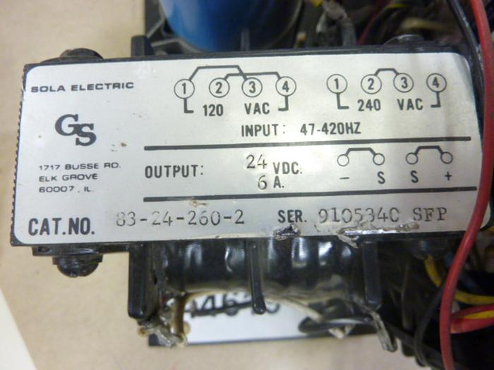 Used SOLA ELECTRIC Power Supply 83-24-260-2 #44619