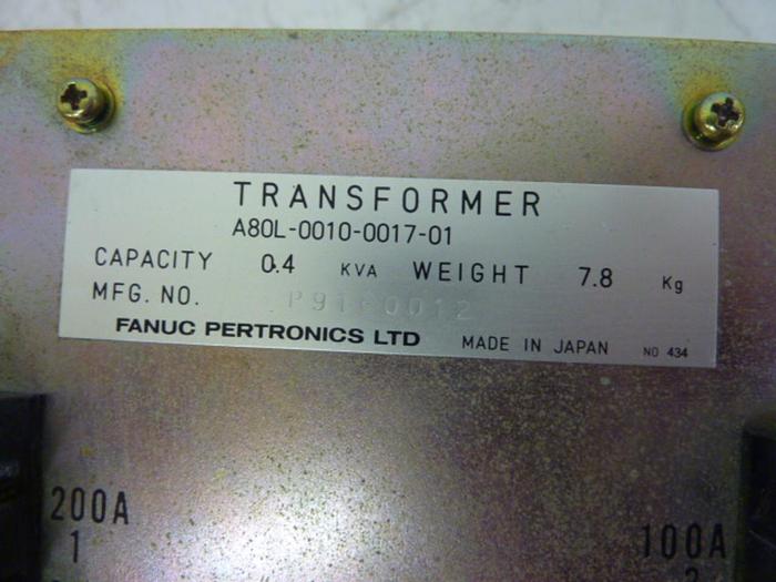 Used FANUC 0.4 kVA Transformer A80L-0010-0017-01 #51459