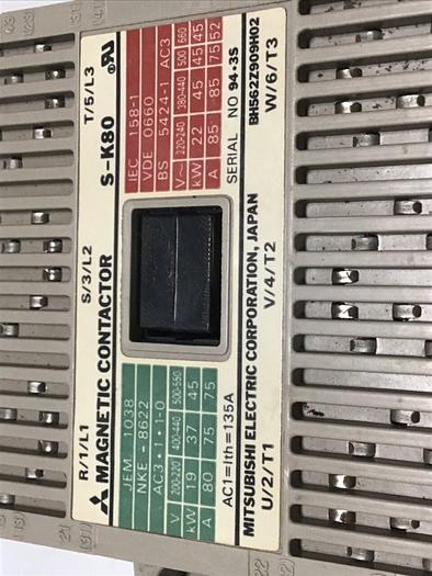 Used MITSUBISHI Magnetic Contactor S-K80 #114376