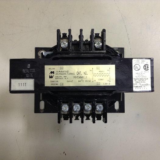 Used HAMMOND 0.5 kVA Transformer MH500CJ #86526