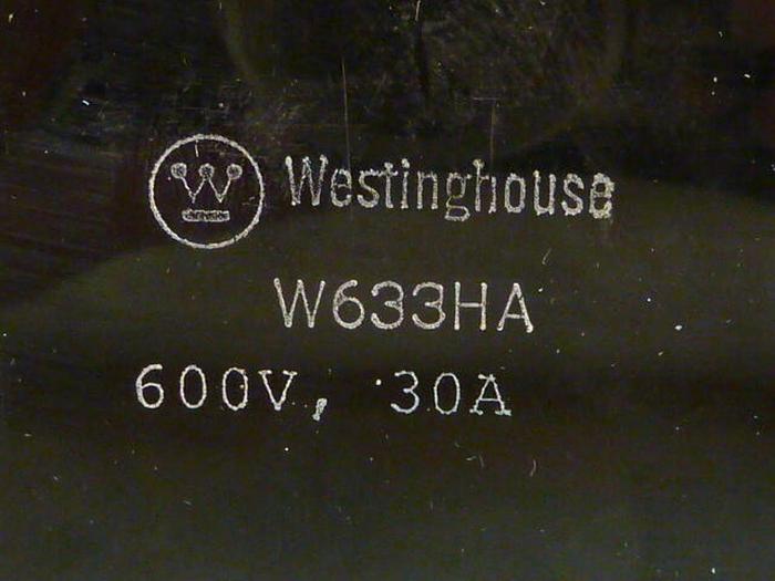 Used WESTINGHOUSE 30 Amp Fuse Holder W633HA #29853