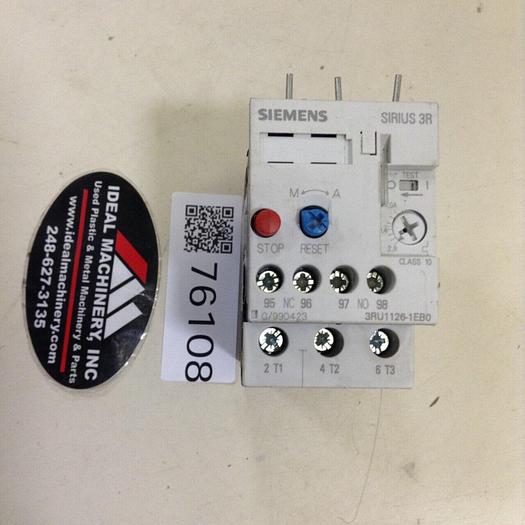 Used SIEMENS Overload Relay 3RU1 126-1EB0 #76108