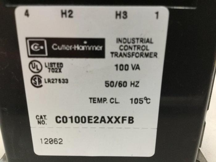 Used CUTLER HAMMER 0.1 kVA Transformer C0100E2AXXFB #102618