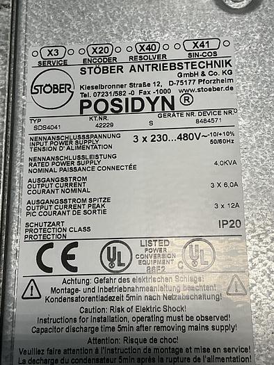 Used STOBER POSIDYN SDS4041