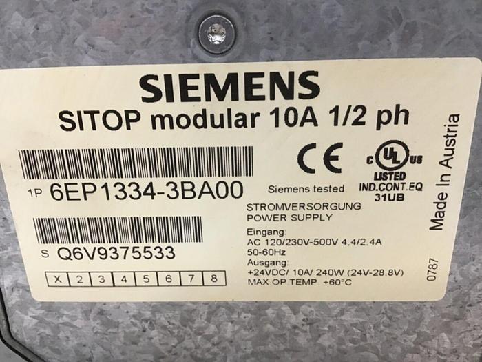 Used SIEMENS Power Supply 6EP1 334-3BA00 Used