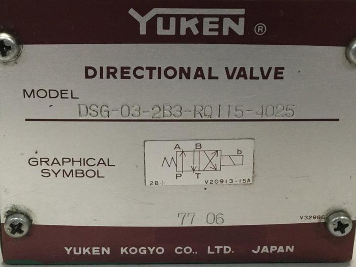 Used YUKEN Directional Valve DSG-03-2B3-R0115-4025 #102605