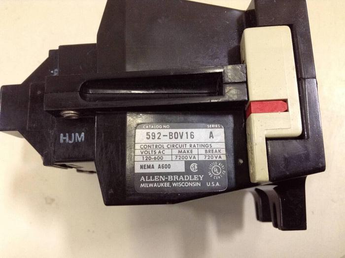 Used ALLEN BRADLEY Overload Relay 592-BOV16 SER A #75232