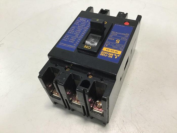 Used MITSUBISHI 5 Amp Circuit Breaker NF30-SS-5 #112269
