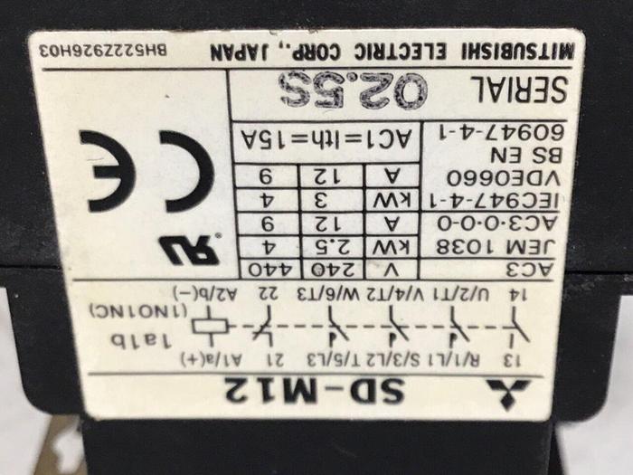 Used MITSUBISHI Contactor SD-M12 #123969