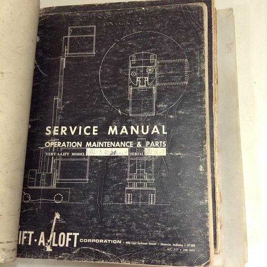 Used LIFT A LOFT Service Manual 55-24.0 #70995