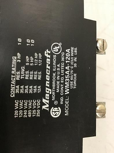 Used MAGNECRAFT Contactor WM35AA-120A #119059
