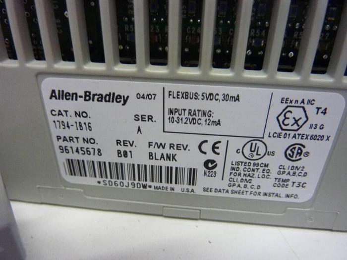 Used ALLEN BRADLEY Input Module 1794-IB16 SER A #49468