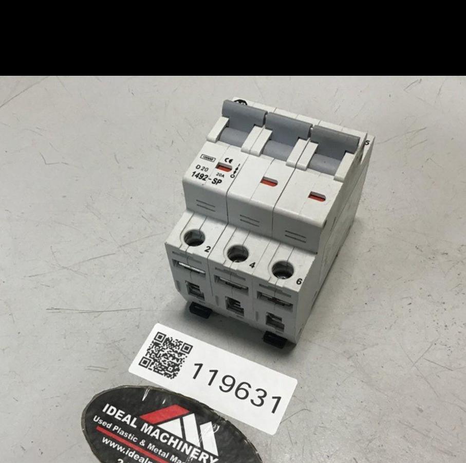 Used ALLEN BRADLEY Circuit Breaker 20 Amp 1492-SP3D200 USED