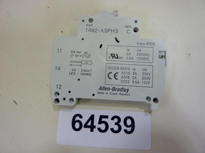 Used ALLEN BRADLEY Auxiliary Switch 1492-ASPH3 SER C #64539