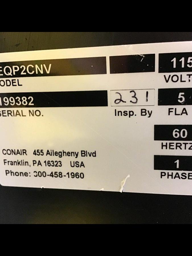 Used CONAIR Control Box EQP2CNV #137352