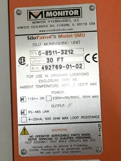 MONITOR TECHNOLOGIES Silo Monitoring Unit SMU New