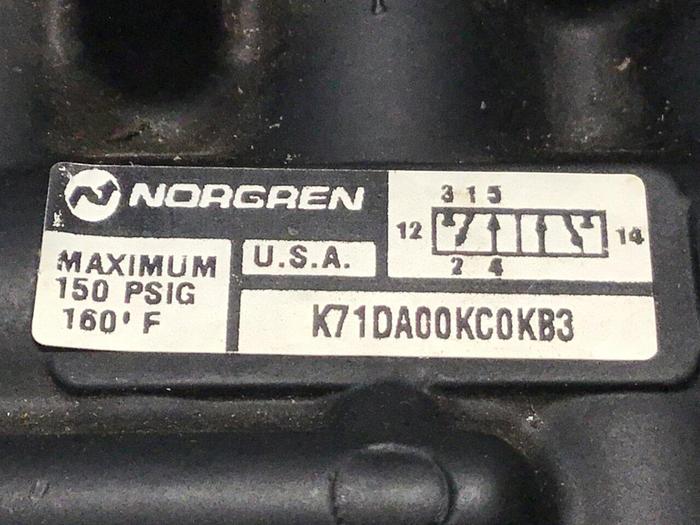 Used NORGREN Pneumatic Valve K71DA00KC0KB3 #122235