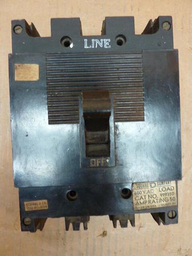 Used SQUARE D 50 Amp Circuit Breaker 999350 #32443