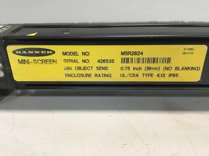 Used BANNER ENGINEERING Light Curtain MSR2824 Used