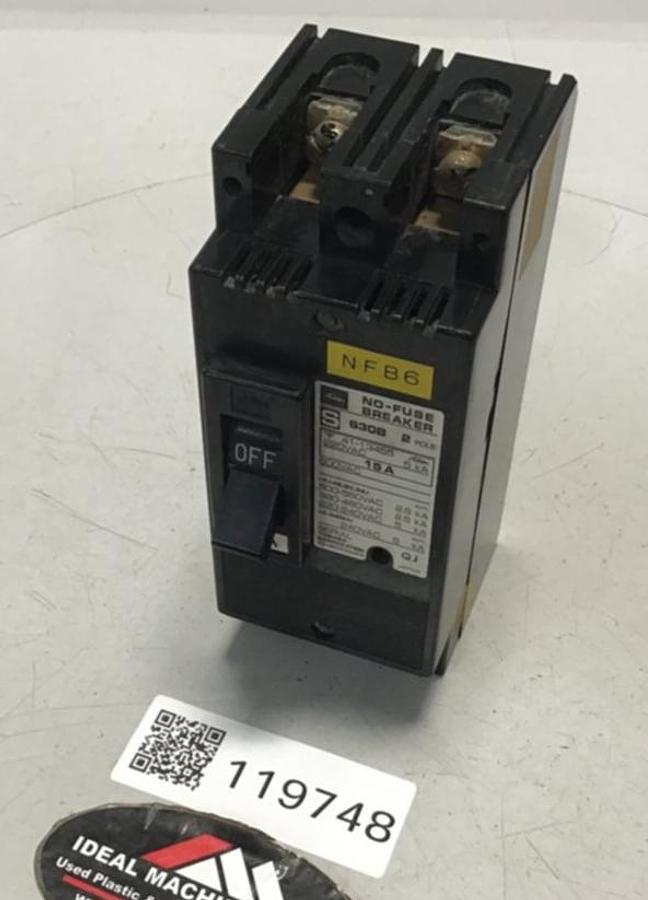 Used TOSHIBA 15 Amp Circuit Breaker S30-2P-15A USED
