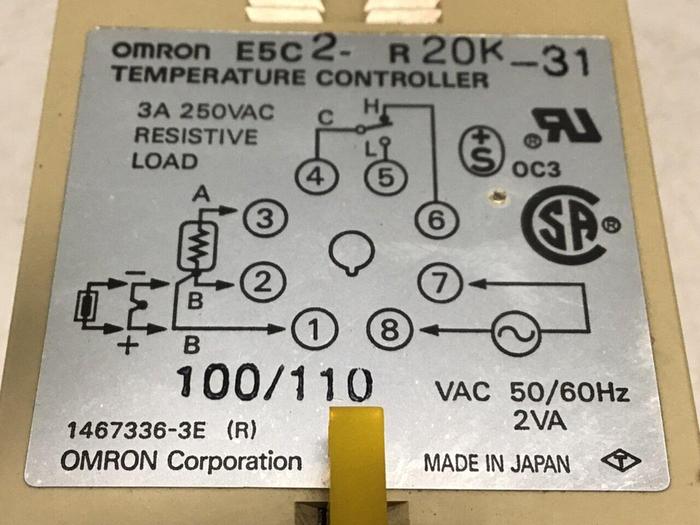 Used OMRON Temperature Controller E5C2-R20K-31 #114286