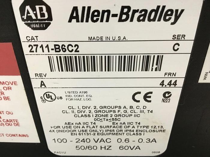 Used ALLEN BRADLEY Operator Panel 2711-B6C2 SER C Used