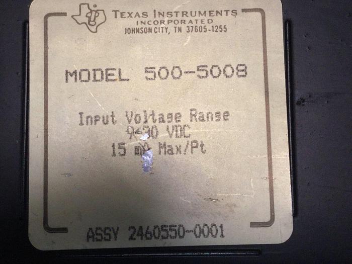 Used TEXAS INSTRUMENTS Input Module 500-5008 #101720