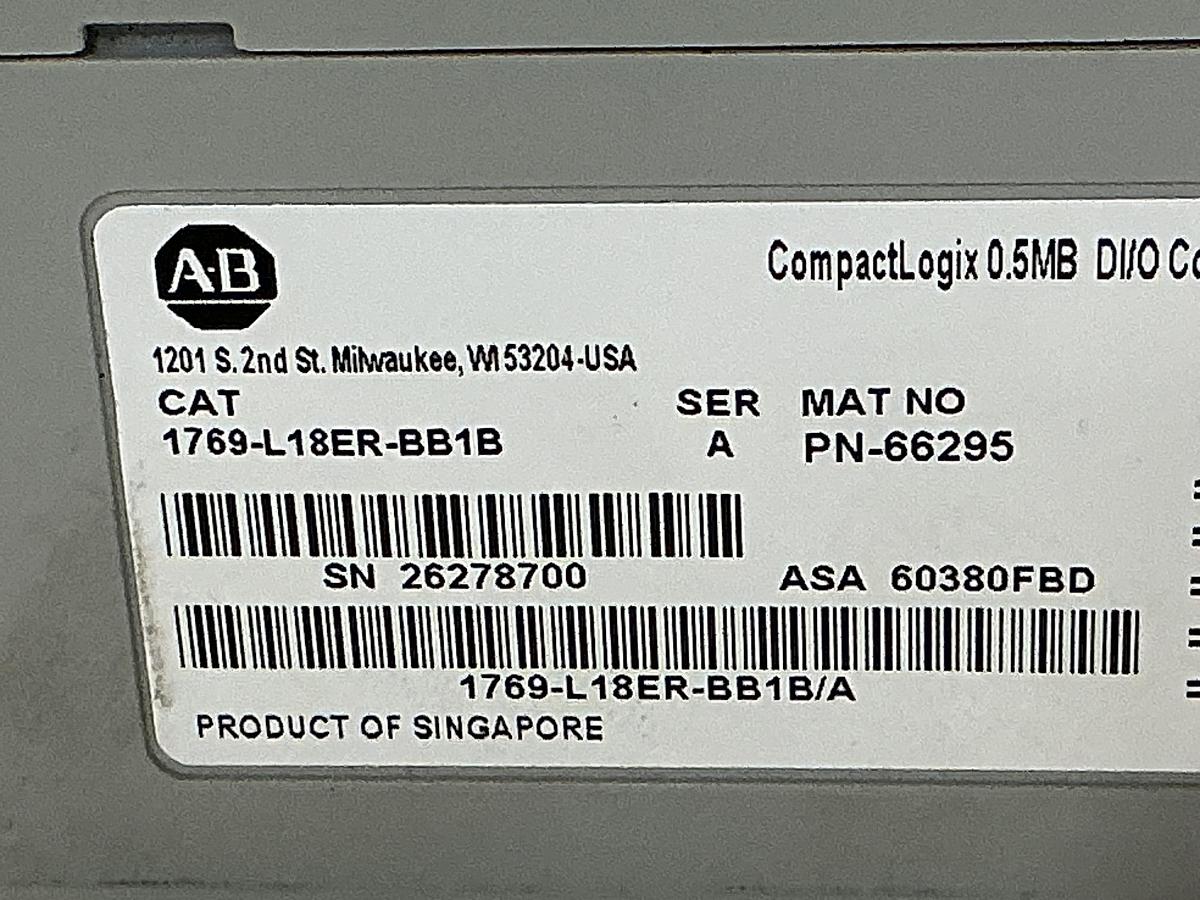 Used ALLEN BRADLEY 1769-L18ER-BB1B