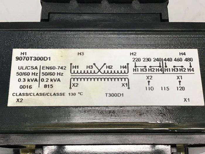 Used SQUARE D 0.3 kVA Transformer 9070-T300D1 #131368