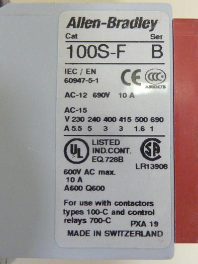 Used ALLEN BRADLEY Contactor 100S-C09DJ14C SER A #63657