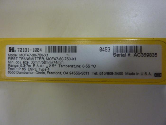 Used STI Light Curtain Transmitter MCF47-30750-X1 #58096