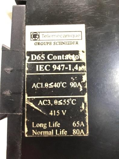 Used TELEMECANIQUE Contactor LC1D6511 #126713