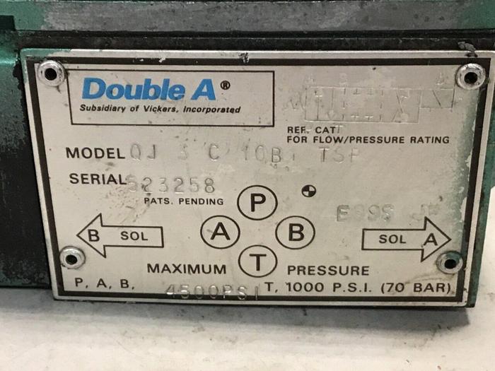 Used DOUBLE A Valve QJ 3 C 10B1 TSP #138440