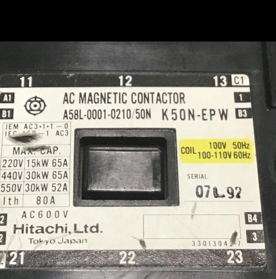 Used HITACHI AC Magnetic Contactor K50N-EPW USED