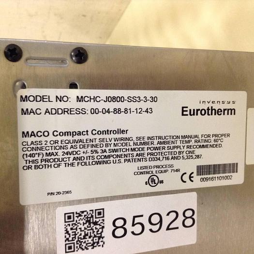 Used EUROTHERM CONTROLS Card Rack MCHC-J0800-SS3-3-30 #85928