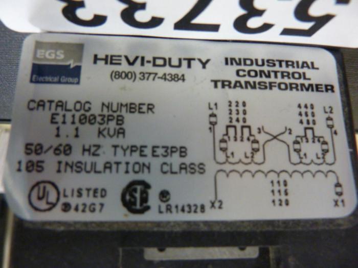 Used EGS 1.1 kVA Transformer E11003PB #53733