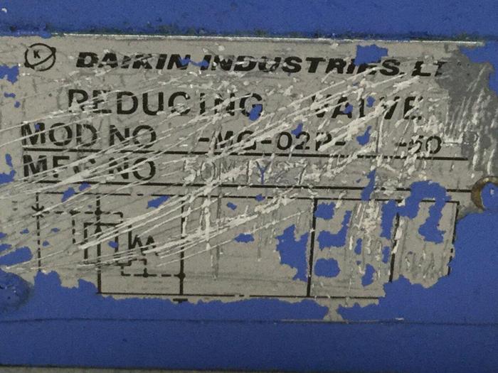 Used DAIKIN Reducing Valve MG-02P-03-50 #102436