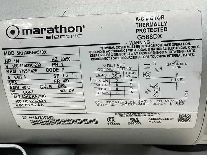 Used MARATHON ELECTRIC 5KH36KNA510X